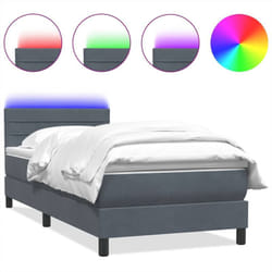 Sommier À Lattes De Lit Et Matelas Gris Foncé 80x210 Cm Velours Vidaxl