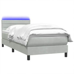 Sommier À Lattes De Lit Et Matelas Gris Clair 90x210 Cm Velours Vidaxl