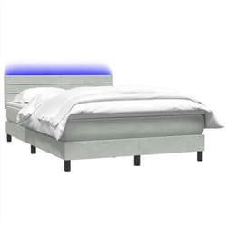 Sommier À Lattes De Lit Et Matelas Gris Clair 140x210cm Velours Vidaxl