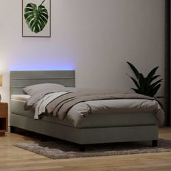 Sommier À Lattes De Lit Et Matelas Gris Clair 80x220 Cm Velours Vidaxl