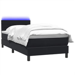 Sommier À Lattes De Lit Avec Matelas Noir 80x220 Cm Velours Vidaxl