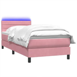 Vidaxl - Sommier À Lattes De Lit Avec Matelas Rose 80x220 Cm Velours