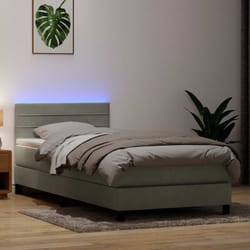 Sommier À Lattes De Lit Et Matelas Gris Clair 90x220 Cm Velours Vidaxl