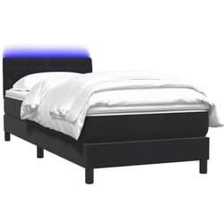 Sommier À Lattes De Lit Avec Matelas Noir 80x220 Cm Velours Vidaxl