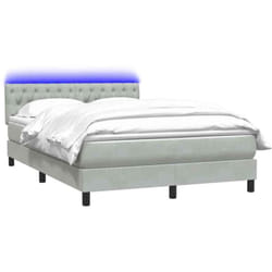 Sommier À Lattes De Lit Et Matelas Gris Clair 160x220cm Velours Vidaxl