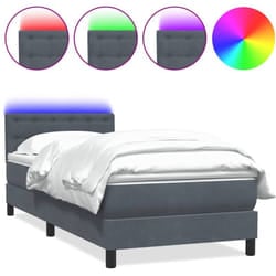 Sommier À Lattes De Lit Et Matelas Gris Foncé 80x210 Cm Velours Vidaxl