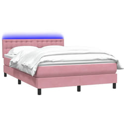 Sommier À Lattes De Lit Avec Matelas Rose 140x210 Cm Velours Vidaxl