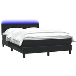 Sommier À Lattes De Lit Avec Matelas Noir 160x210 Cm Velours Vidaxl