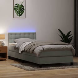 Sommier À Lattes De Lit Et Matelas Gris Clair 80x220 Cm Velours Vidaxl