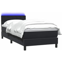 Sommier À Lattes De Lit Avec Matelas Noir 80x220 Cm Velours Vidaxl