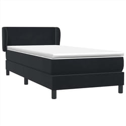 Sommier À Lattes De Lit Avec Matelas Noir 80x220 Cm Velours Vidaxl