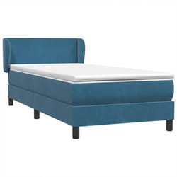 Sommier À Lattes De Lit Et Matelas Bleu Foncé 80x220 Cm Velours Vidaxl
