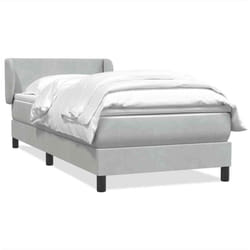 Sommier À Lattes De Lit Et Matelas Gris Clair 90x220 Cm Velours Vidaxl