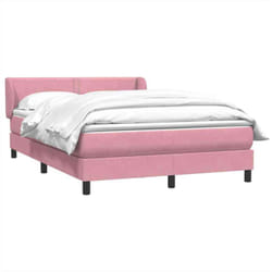 Sommier À Lattes De Lit Avec Matelas Rose 160x210 Cm Velours Vidaxl