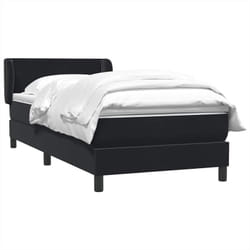 Sommier À Lattes De Lit Avec Matelas Noir 80x220 Cm Velours Vidaxl