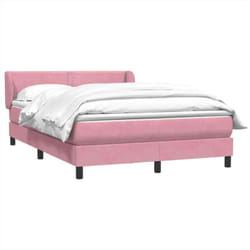Sommier À Lattes De Lit Avec Matelas Rose 160x220 Cm Velours Vidaxl