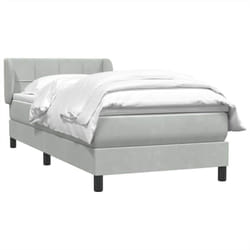 Sommier À Lattes De Lit Et Matelas Gris Clair 80x210 Cm Velours Vidaxl