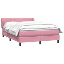 Sommier À Lattes De Lit Avec Matelas Rose 140x210 Cm Velours Vidaxl
