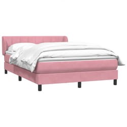 Sommier À Lattes De Lit Avec Matelas Rose 160x210 Cm Velours Vidaxl