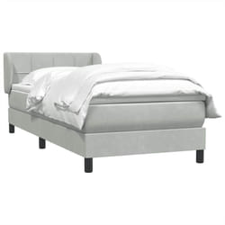 Sommier À Lattes De Lit Et Matelas Gris Clair 80x220 Cm Velours Vidaxl