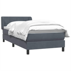 Sommier À Lattes De Lit Et Matelas Gris Foncé 80x220 Cm Velours Vidaxl