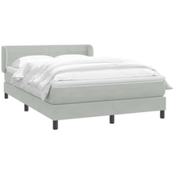 Sommier À Lattes De Lit Et Matelas Gris Clair 140x210cm Velours Vidaxl