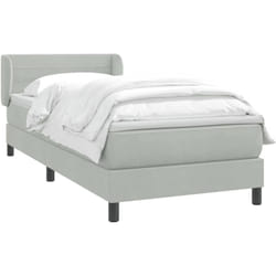 Sommier À Lattes De Lit Et Matelas Gris Clair 80x220 Cm Velours Vidaxl