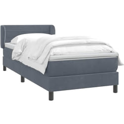 Sommier À Lattes De Lit Et Matelas Gris Foncé 80x220 Cm Velours Vidaxl