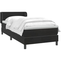Sommier À Lattes De Lit Avec Matelas Noir 80x220 Cm Velours Vidaxl