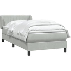 Sommier À Lattes De Lit Et Matelas Gris Clair 80x210 Cm Velours Vidaxl