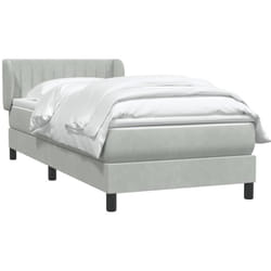 Sommier À Lattes De Lit Et Matelas Gris Clair 90x210 Cm Velours Vidaxl