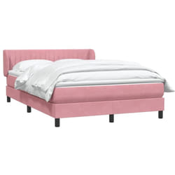 Sommier À Lattes De Lit Avec Matelas Rose 140x210 Cm Velours Vidaxl