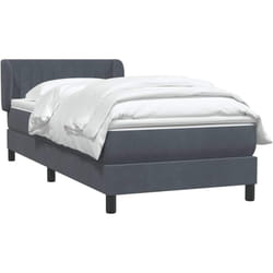 Sommier À Lattes De Lit Et Matelas Gris Foncé 80x220 Cm Velours Vidaxl