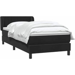 Sommier À Lattes De Lit Avec Matelas Noir 80x220 Cm Velours Vidaxl