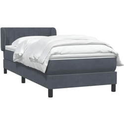 Sommier À Lattes De Lit Et Matelas Gris Foncé 90x220 Cm Velours Vidaxl