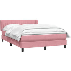 Sommier À Lattes De Lit Avec Matelas Rose 160x220 Cm Velours Vidaxl