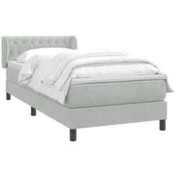 Sommier À Lattes De Lit Et Matelas Gris Clair 80x220 Cm Velours Vidaxl