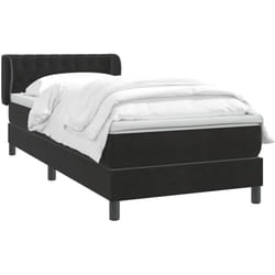 Sommier À Lattes De Lit Avec Matelas Noir 80x220 Cm Velours Vidaxl