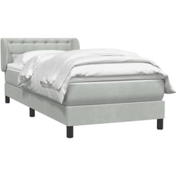 Sommier À Lattes De Lit Et Matelas Gris Clair 90x210 Cm Velours Vidaxl