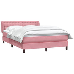 Sommier À Lattes De Lit Avec Matelas Rose 160x210 Cm Velours Vidaxl