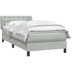 Sommier À Lattes De Lit Et Matelas Gris Clair 80x220 Cm Velours Vidaxl