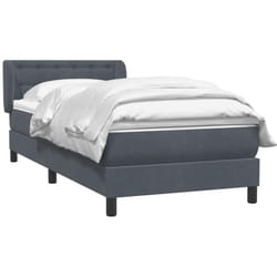 Sommier À Lattes De Lit Et Matelas Gris Foncé 80x220 Cm Velours Vidaxl