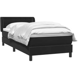 Sommier À Lattes De Lit Avec Matelas Noir 80x220 Cm Velours Vidaxl