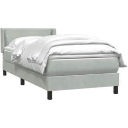 Sommier À Lattes De Lit Et Matelas Gris Clair 80x210 Cm Velours Vidaxl