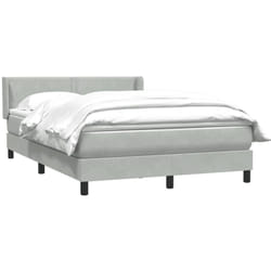 Sommier À Lattes De Lit Et Matelas Gris Clair 140x210cm Velours Vidaxl