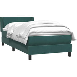 Sommier À Lattes De Lit Et Matelas Vert Foncé 80x220 Cm Velours Vidaxl