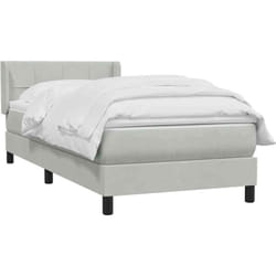 Sommier À Lattes De Lit Et Matelas Gris Clair 80x220 Cm Velours Vidaxl