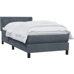 Sommier À Lattes De Lit Et Matelas Gris Foncé 80x220 Cm Velours Vidaxl