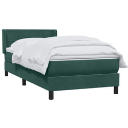 Sommier À Lattes De Lit Et Matelas Vert Foncé 80x220 Cm Velours Vidaxl