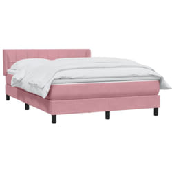 Sommier À Lattes De Lit Avec Matelas Rose 160x220 Cm Velours Vidaxl